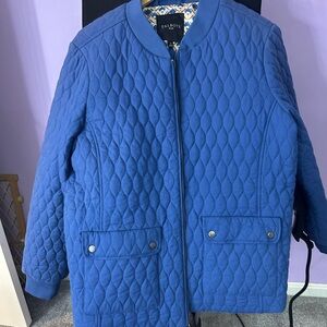 Talbots Royal Blue Quilted Bomber-Style Jacket